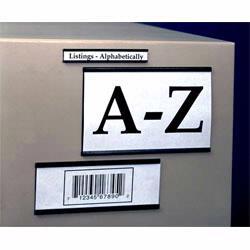 Magnetic label holders are the great labeling solution for file cabinets, refrigerators or any other metal shelving system. Two styles available: write-on or printable label. Low temperature labels and label holders are available for cool environments. Material Flow sells label holders for less!