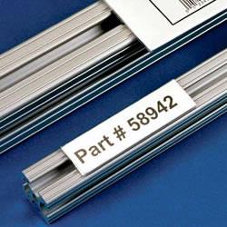T-Slot label holders are designed to work with T-Slot aluminum framing components. T-Slot label holders identify the contents of framed assemblies. When contents change, just reprint a new insertable paper label. Material Flow sells label holders for less!