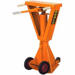 Painted Safety Yellow. These trailer stabilizing jacks, manufactured by Vestil, meet OSHA requirements.